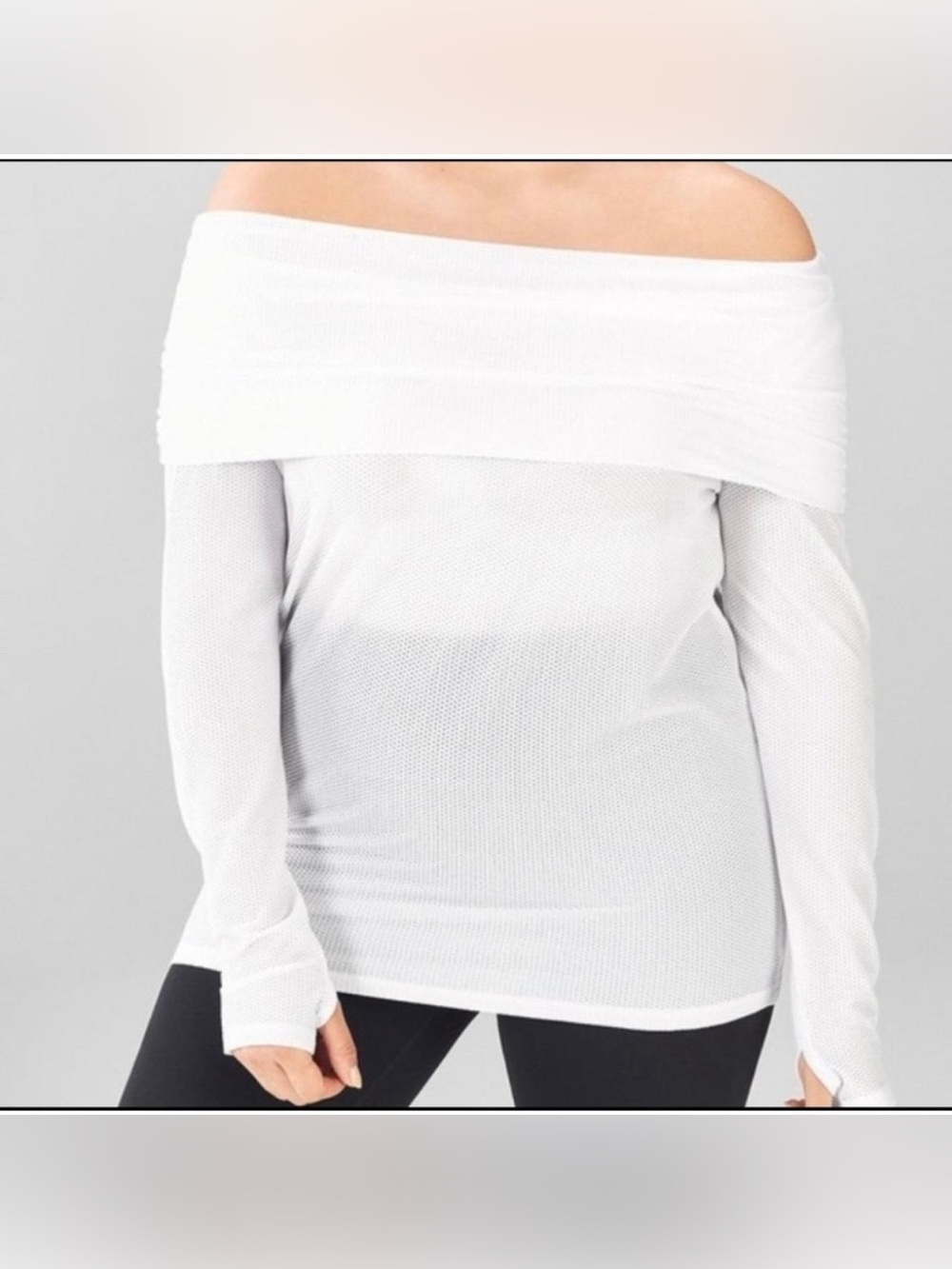 Demi Lovato for Fabletics Mesh Off the Shoulder Top